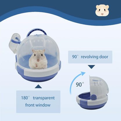Hamster Carrier Cage Portable Cages Small Animals Carry Travel Case with Water Bottle Plastic
