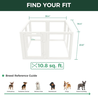 FXW AuraSpace Acrylic Indoor Unleashed Dog Playpen for Puppies and Small Dogs, 24 Inch, 8 Panels