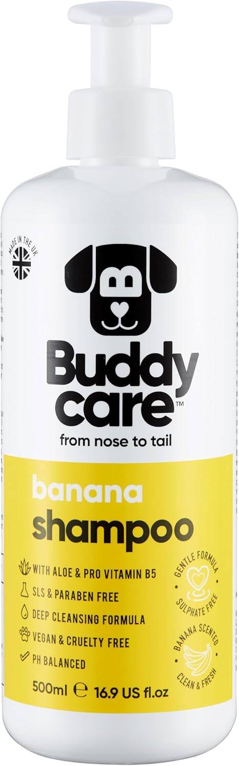 Banana Dog Shampoo by Buddycare | Deep Cleansing Shampoo for Dogs | Banana Scented | with Aloe Vera