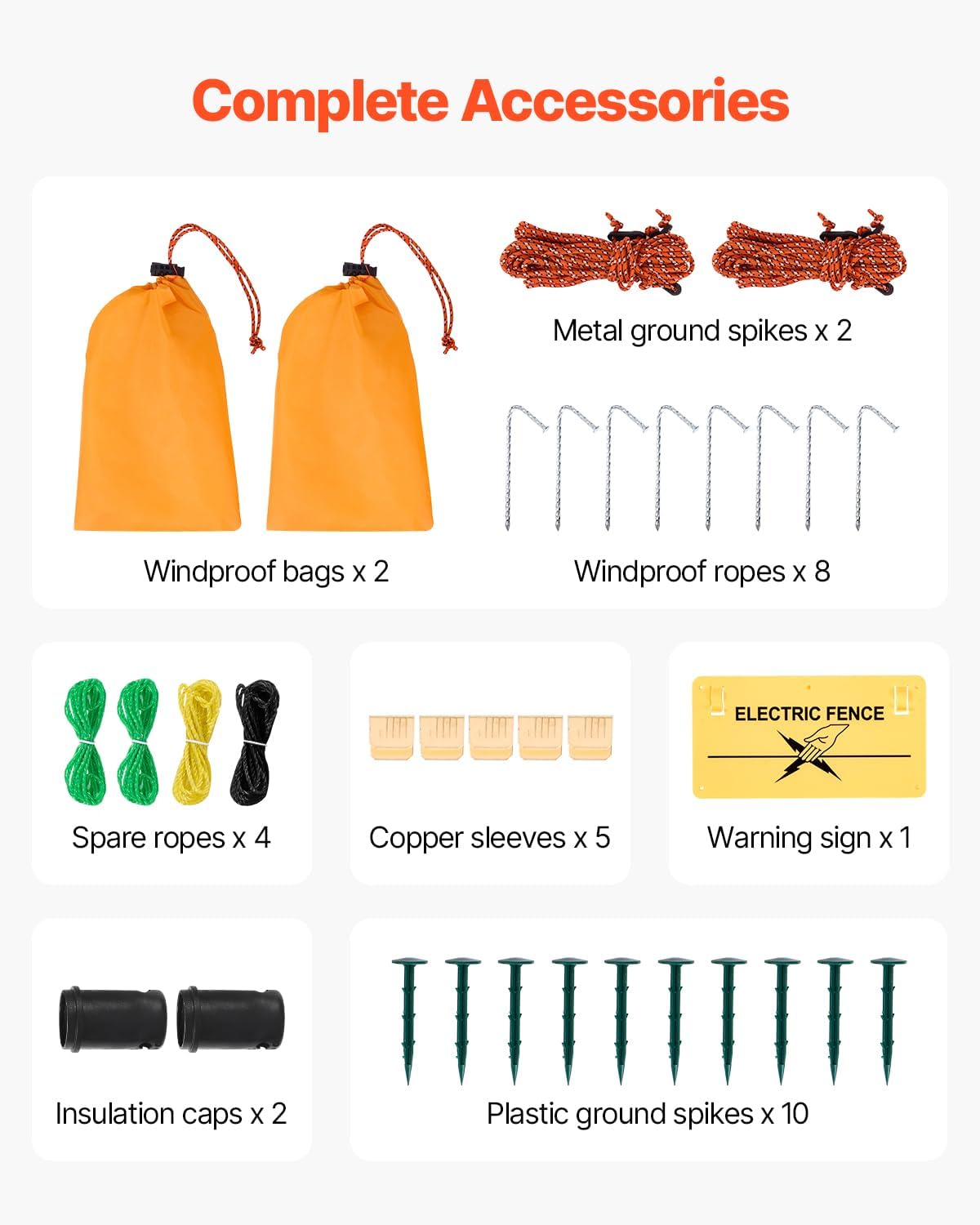 VEVOR Electric Fence Netting, 50" H x 164' L, Livestock Net Fencing with Posts & Stakes, Portable