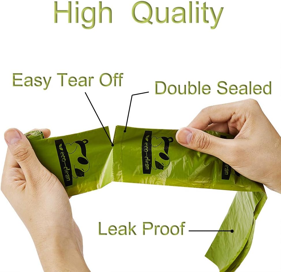 ECO-CLEAN Dog Poop Bags, 24 Rolls/360 Bags with Dispenser, Dog Waste Bags, Unscented, Leak-Proof
