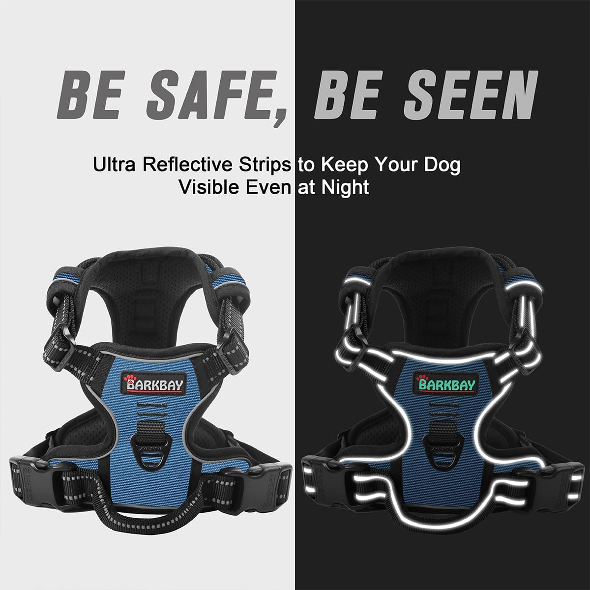 BARKBAY No Pull Dog Harness Front Clip Heavy Duty Reflective Easy Control Handle for Large Dog