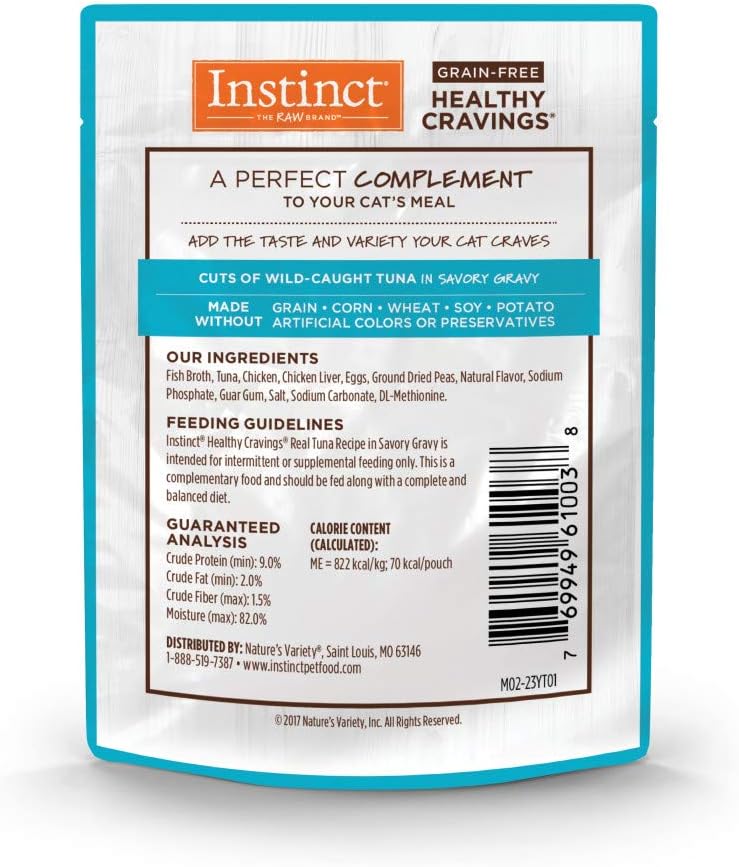 Instinct Healthy Cravings Grain Free Real Tuna Recipe Natural Wet Cat Food Topper by Nature's