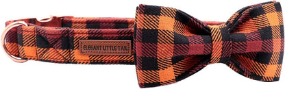 Elegant little tail Dog Collar with Bow, Bowtie Dog Collar, Adjustable Fall Dog Collars for Small