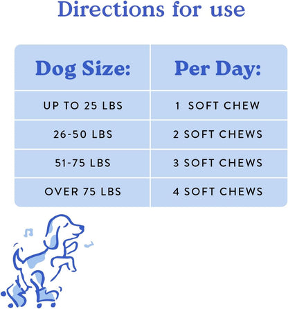 Bocce's Bakery Hip & Joint Supplement for Dogs, Daily Chews Made in The USA with Glucosamine, MSM