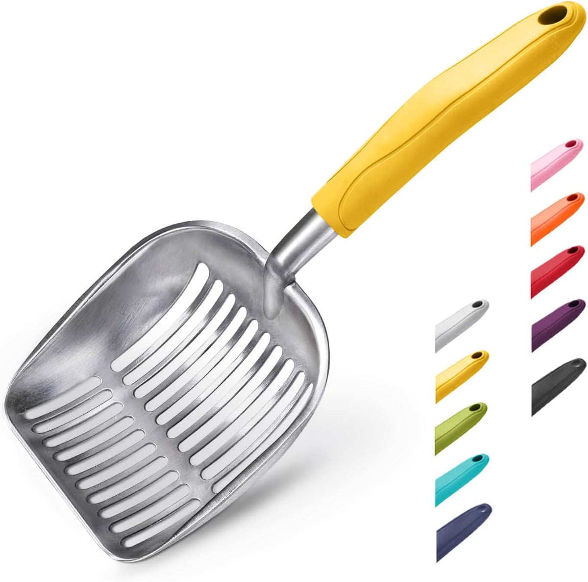 WePet Cat Litter Scoop, Aluminum Alloy Sifter, Kitty Metal Scooper, Deep Shovel, Long Handle, Poop