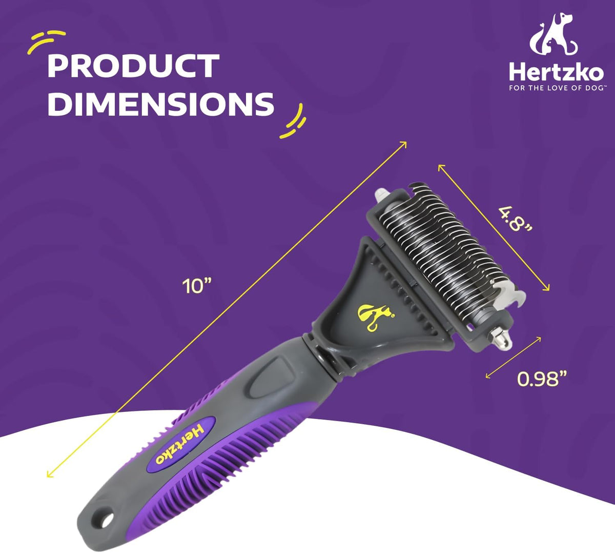 Hertzko Cat Dematting Tool Double Sided Dog and Cat Dematting Comb - for All Pets - Effortlessly