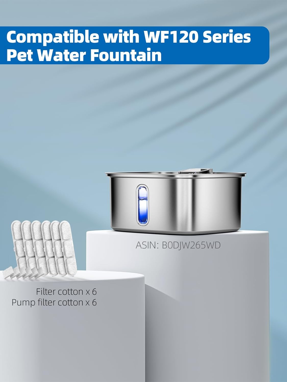 Dog Water Fountain for Large Dogs, 9L/2.4Gal Stainless Steel Dog Fountain with Visible Window &