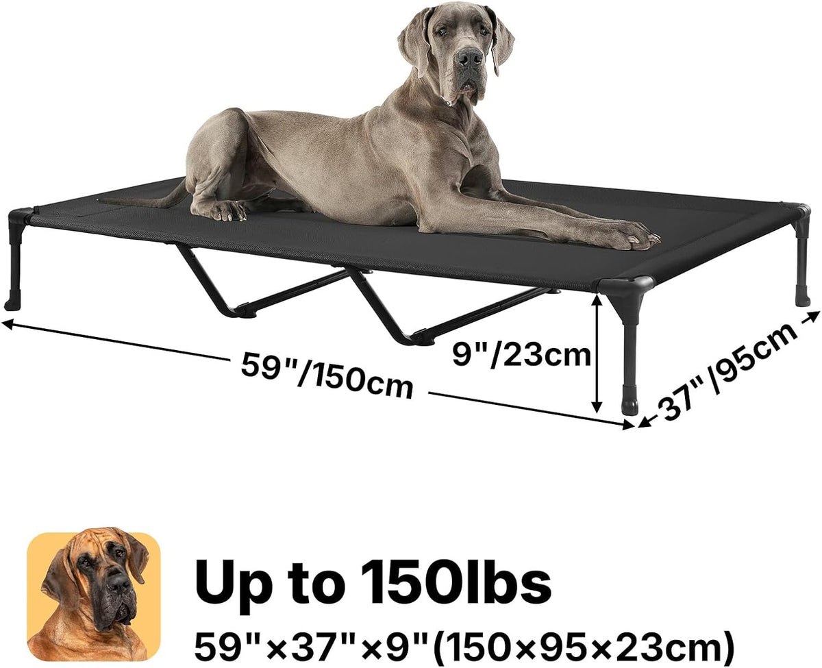 Veehoo Outdoor Elevated Dog Cot Bed, Cooling Raised Pet Bed for XX-Large Dog, Washable Breathable