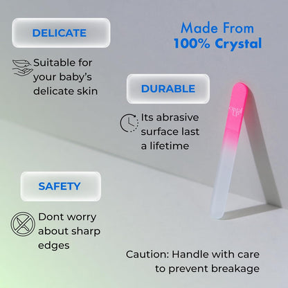Crystal Baby Nail File 2 in, Gentle and Safe for Delicate Glass Nails File, Hygienic and Durable