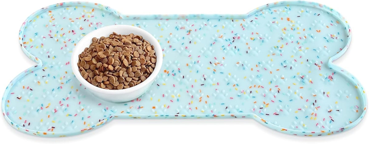 Dog Food Mat Anti-Slip Silicone Dog Bowl Mat Thicker Pet Placemat Waterproof Cat Feeder Pad with
