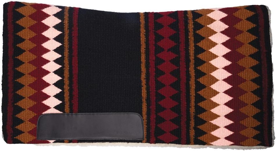 Fleece Bottom Contoured Saddle Pad - 34" x 40" | New Zealand Wool Top | 3/4" Felt Core | Contoured