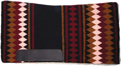 Fleece Bottom Contoured Saddle Pad - 34" x 40" | New Zealand Wool Top | 3/4" Felt Core | Contoured