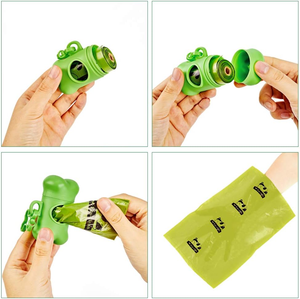Dog Poop Bags, 60 Rolls / 900 Count Dog Waste Bags with Dispenser and Leash Clip, Unscented, Extra