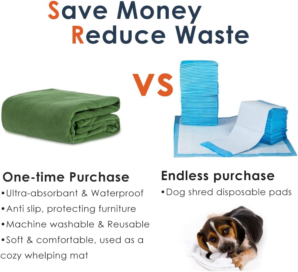 Washable Pee Pads for Dogs, Extra Large Reusable Dog Pee Pad, Waterproof Pet Mat, Dog Playpen Mats
