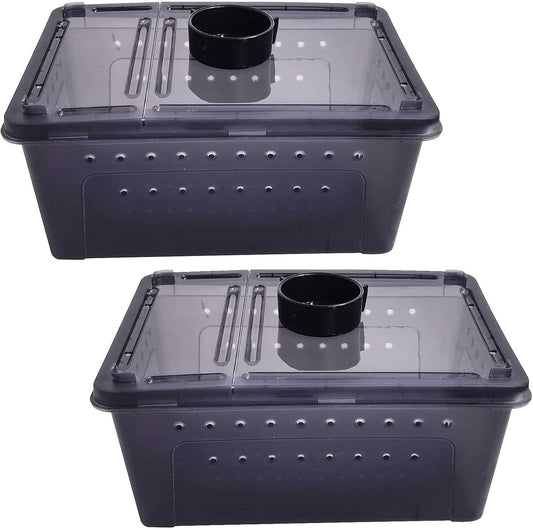 kathson Reptile Feeding Box Portable Small Snake Terrarium Habitat Mini Pet Breeding Cage Hatching