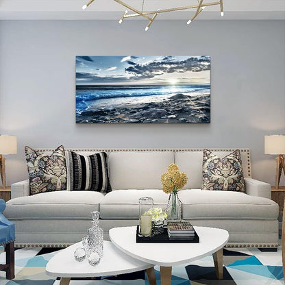 Wall Art For Living Room Wall Decor For Bedroom Large Size Poster Blue Beach Sun Ocean Landscape