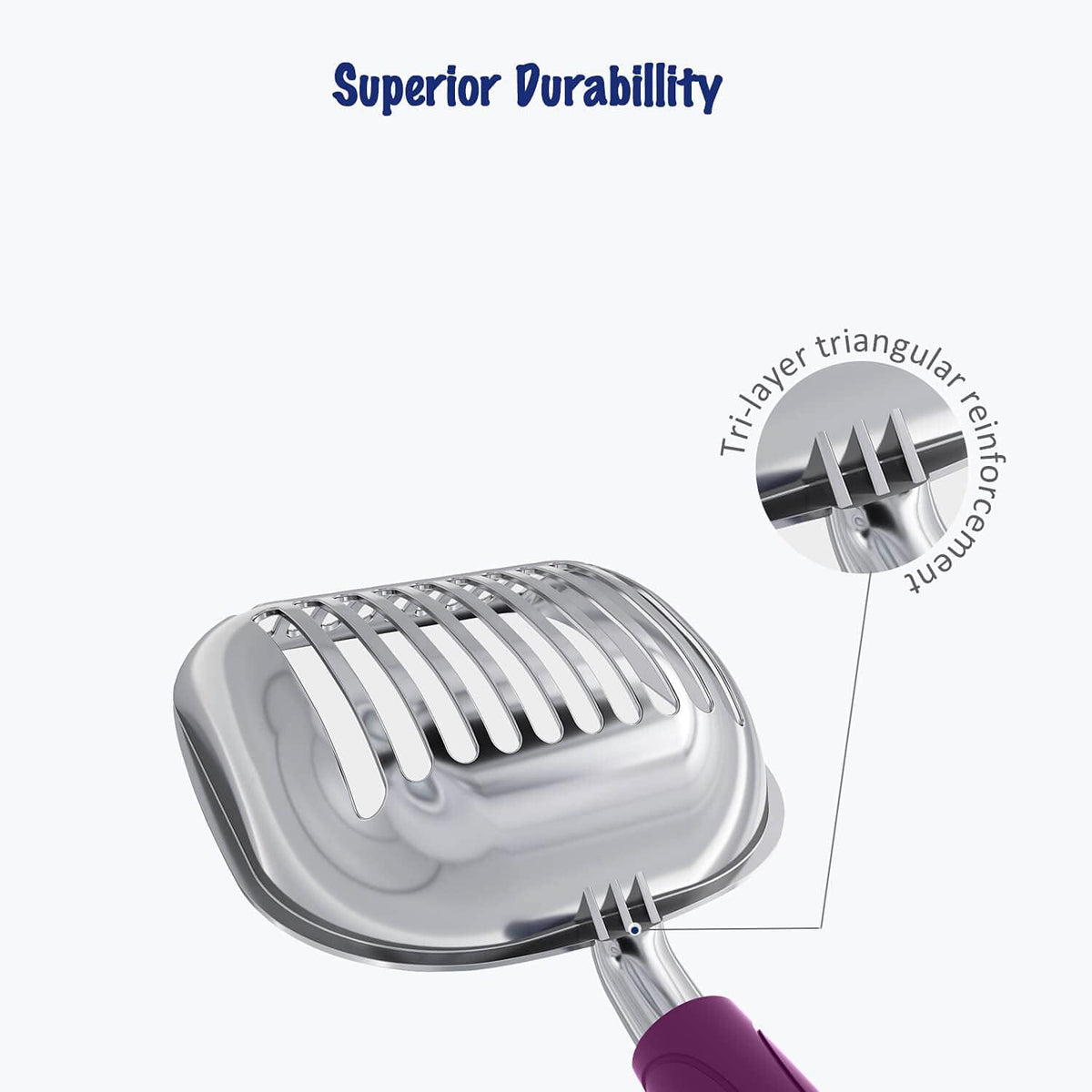 WePet Cat Litter Scoop, Aluminum Alloy Sifter, Kitty Metal Scooper, Deep Shovel, Long Handle, Poop