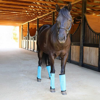 Jeffers Romper Stomper Fly Boots for Horses - Grey, Large – Breathable Mesh Leg Wraps for Insect