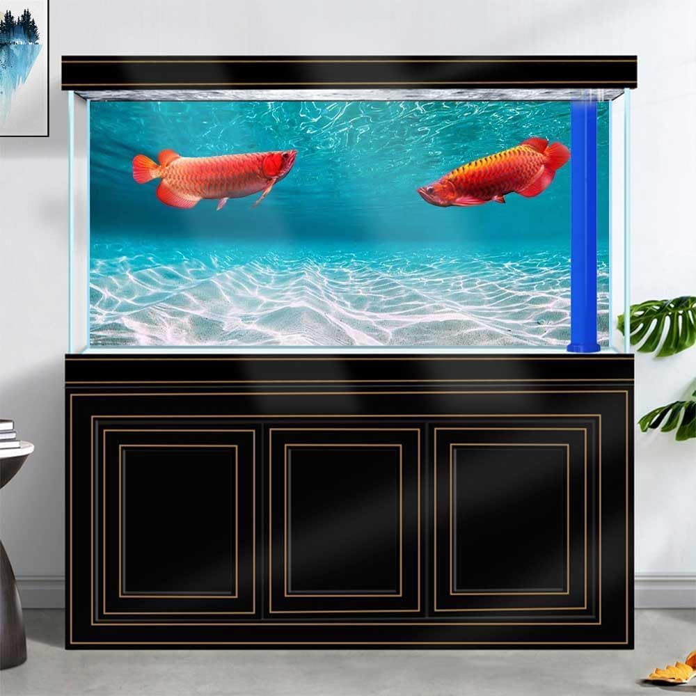 72X18IN Natural Undersea Aquarium Background, Undersea Beach Fish Tank Background, with 8 EVA