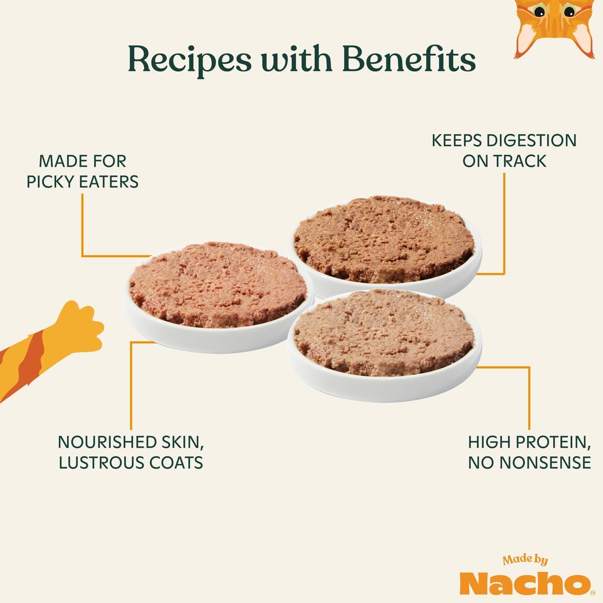 Made by Nacho Pate Wet Cat Food Variety Pack, Chicken, Salmon, and Turkey, 5.5 Ounce Cans