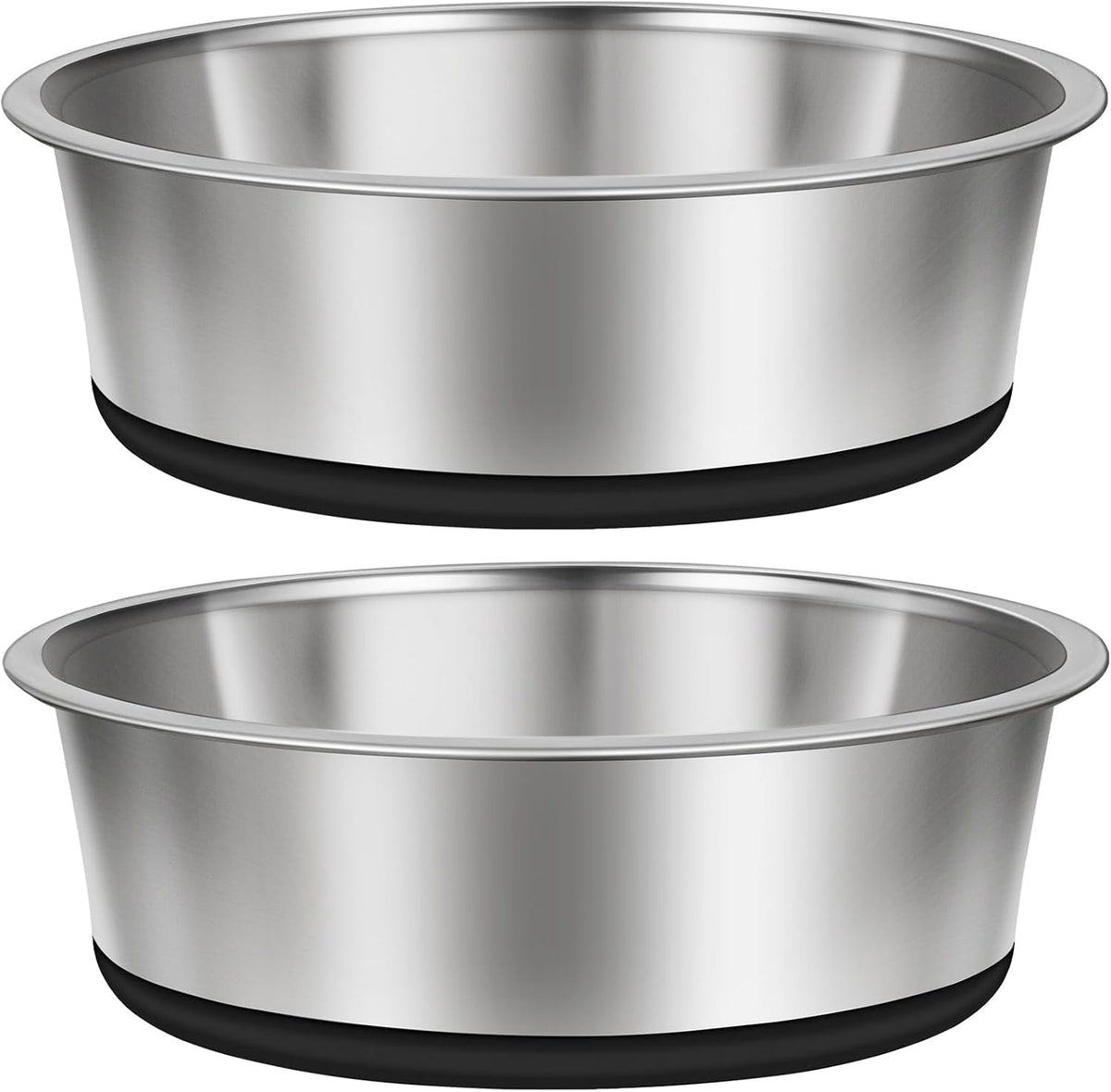 Taglory 2 Cup Stainless Steel Dog Bowls Set of 2 for Food and Water, Silicone Base Anti-Slip, Rust