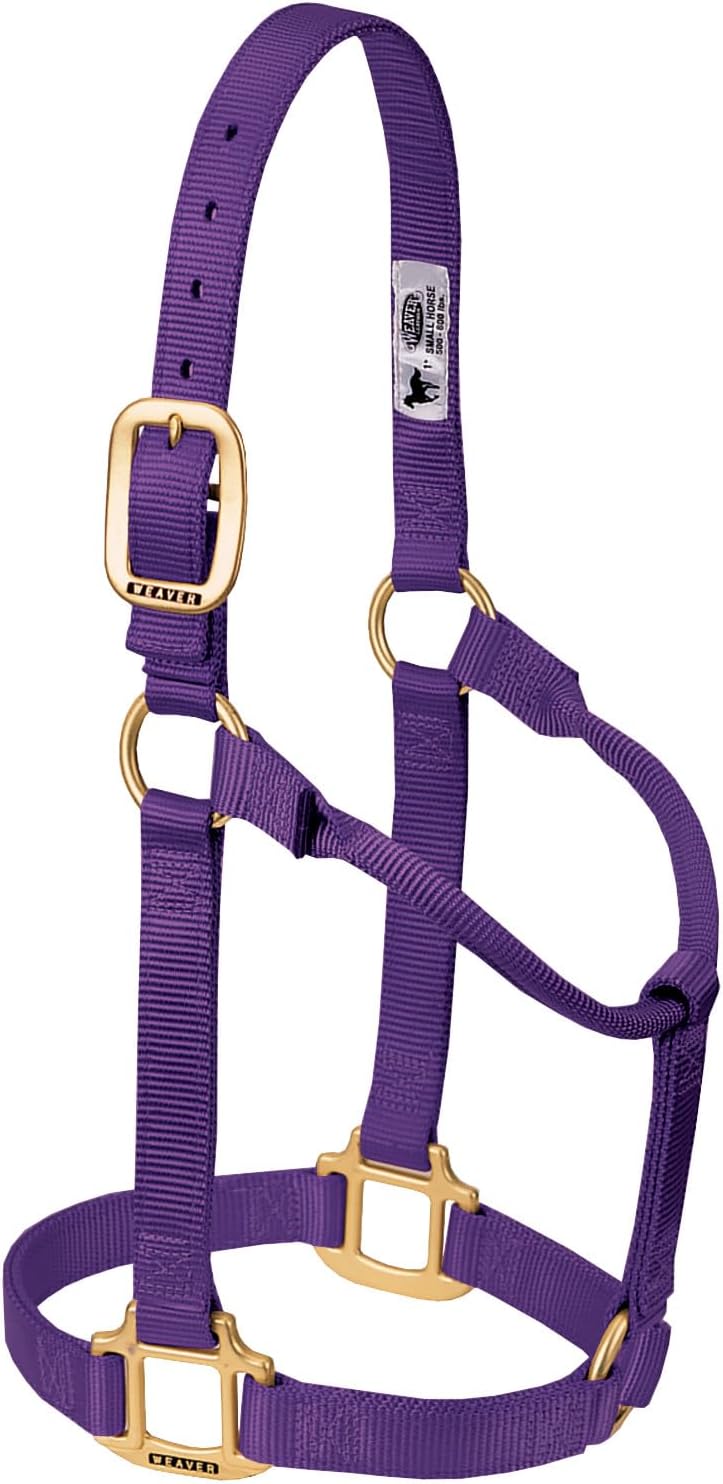 Weaver Equine Nylon Horse Halter, Triple-Ply Cheek Design, Original Non Adjustable Halters for