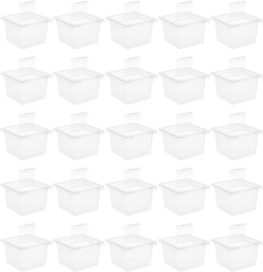 balacoo Reptile Feeding Box: 100Pcs Reptile Breeding Box Plastic Transparent Feeding Enclosure Case