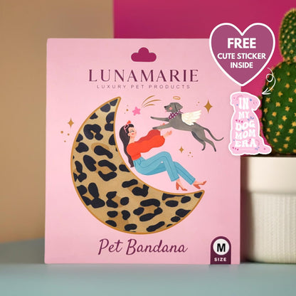 LunaMarie - Luxury Dog Bandanas - Cute Leopard Designs | Premium & Soft Poly Fabric | 100% Handmade