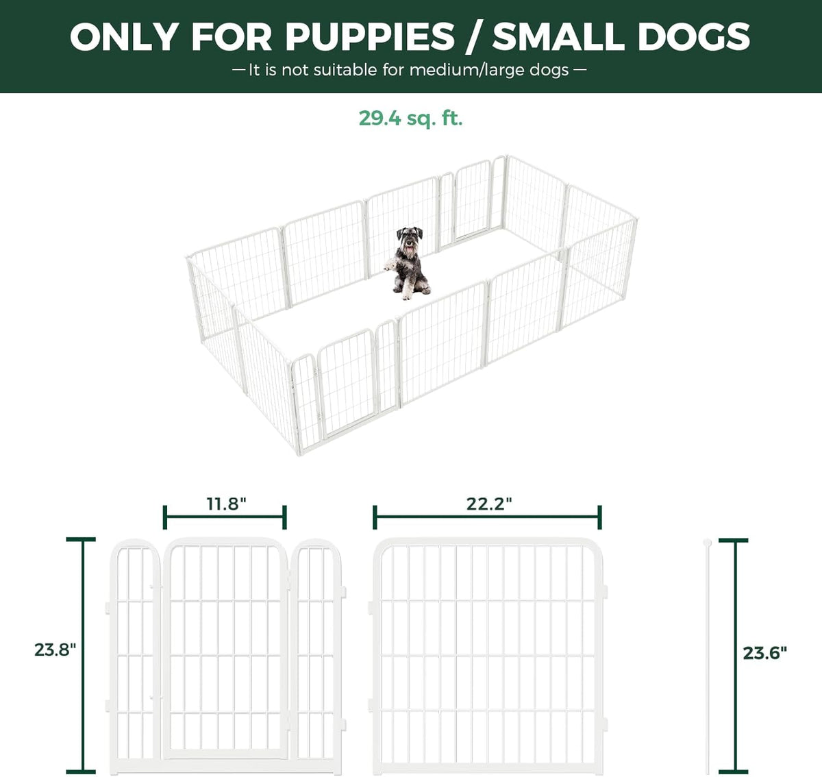 FXW Homeplus Unleashed Indoor Dog Playpen - Stress-Free and Safe Play, Heavy Duty 24 Inch 12 Wire