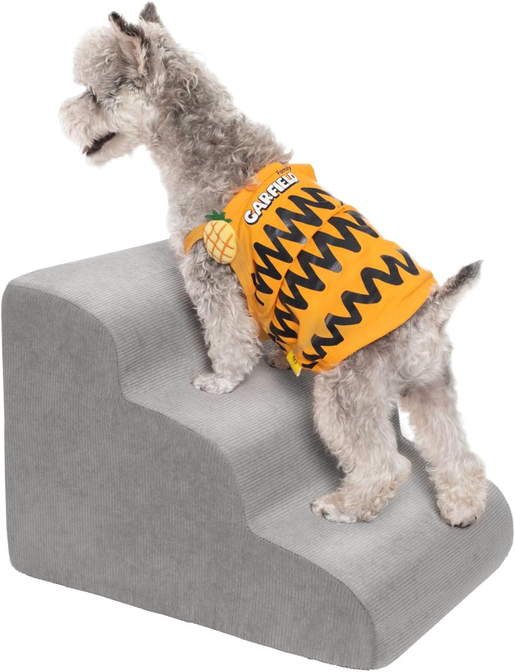 MEWANG Dog Stairs for Small & Medium Dogs and Old Cats –3/4/ 5 Steps High-Density Foam Pet Ramp for