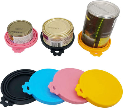 Food Can Covers/4 Pack/Universal BPA Free Silicone Dog Cat Food Can Lids for Dog and Cat Food/Fits