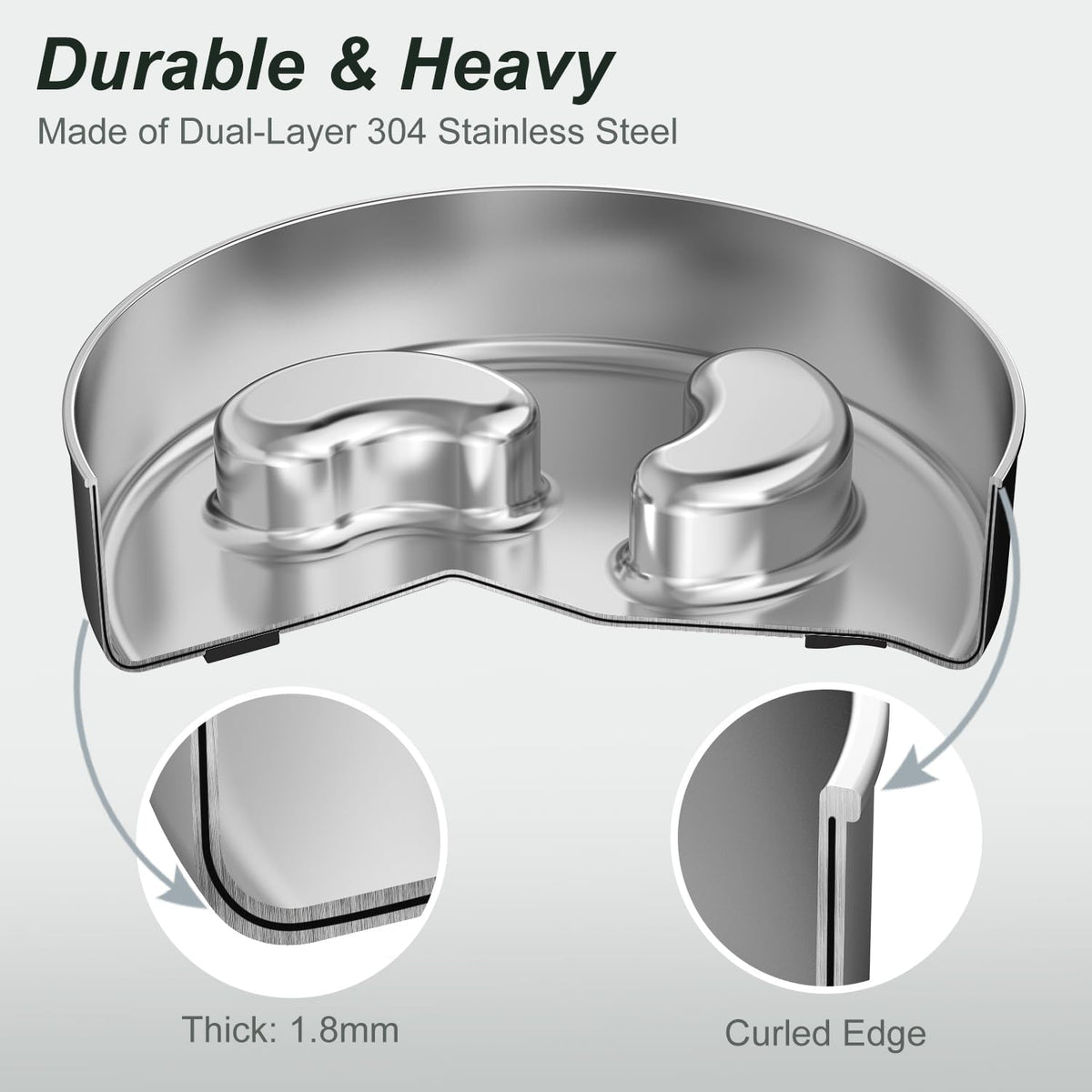 Slow Feeder Dog Bowl, 1Cups Stainless Steel Maze Bowl for Small Breeds, Non-Slip Base, Double Wall