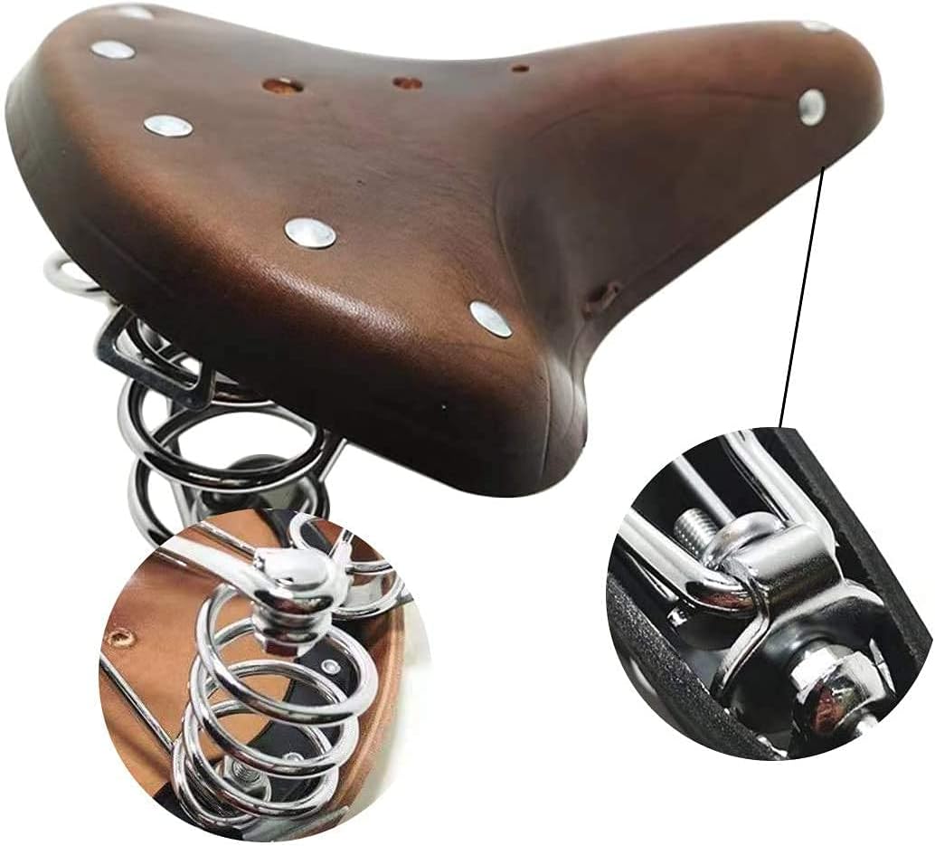 UNISTRENGH English Vintage Bicycle Saddle Touring City Saddle Comfortable Comfort Leather Bicycle