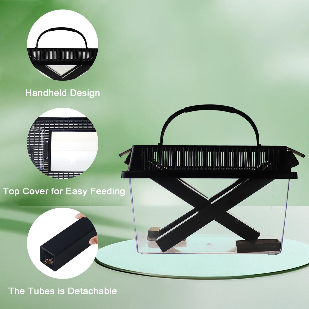 2-Pack Critter Keeper, Large and Middle Sizes, Equipped with Food Tweezers and Brushes, Cricket Pen