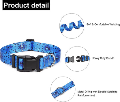 Mercano Adjustable Dog Collar - Special Design Patterns, Soft Nylon Comfortable Durable Pet Collar
