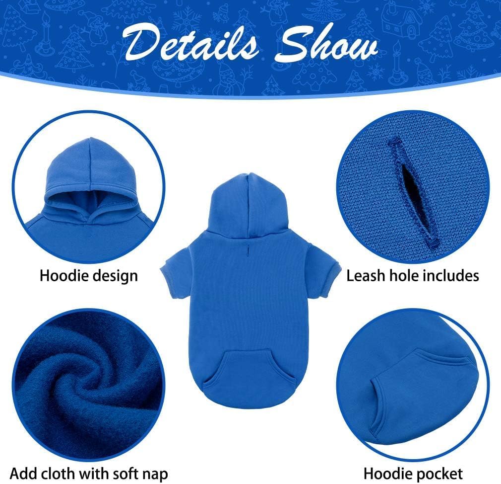 KOOLTAIL Basic Dog Hoodie - Soft and Warm Dog Hoodie Sweater with Leash Hole and Pocket, Dog Winter