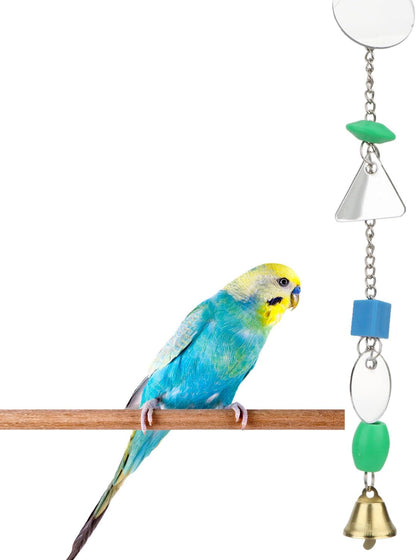 Hypeety Pet Bird Mirror with Bell Interactive Parrot Toy for Parrot Macaw African Greys Budgies