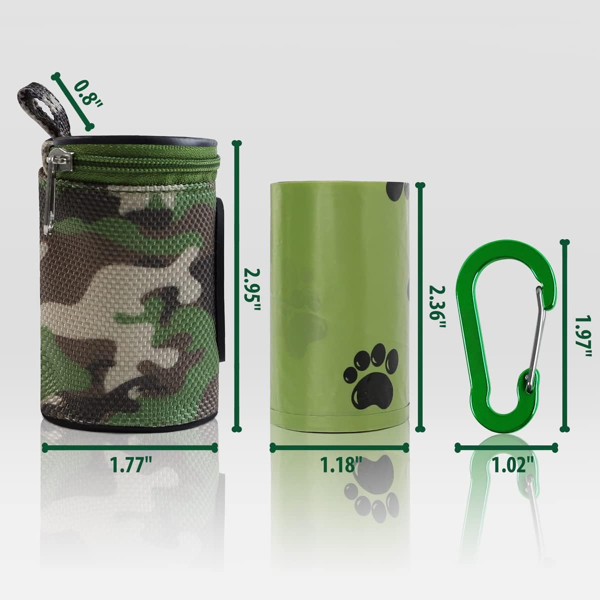 Dog Poop Bag Holder for Leash Doggie Waste Bag Dispenser Puppy Potty Carrier Small Doggy Zipper