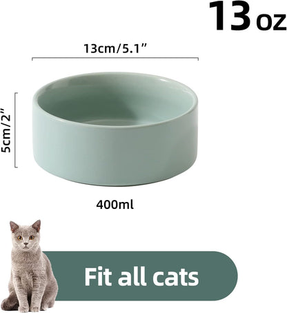 Ceramic Set of 2 Cat Bowls, Food and Water Bowls for Cats, Kitty, 2pcs Cat Dishes, Pet