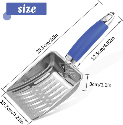 Cat Litter Scoop -Stainless Steel Metal Cat Litter Scoop-Sturdy Mesh Scooper - Mesh Shovel-Easy to