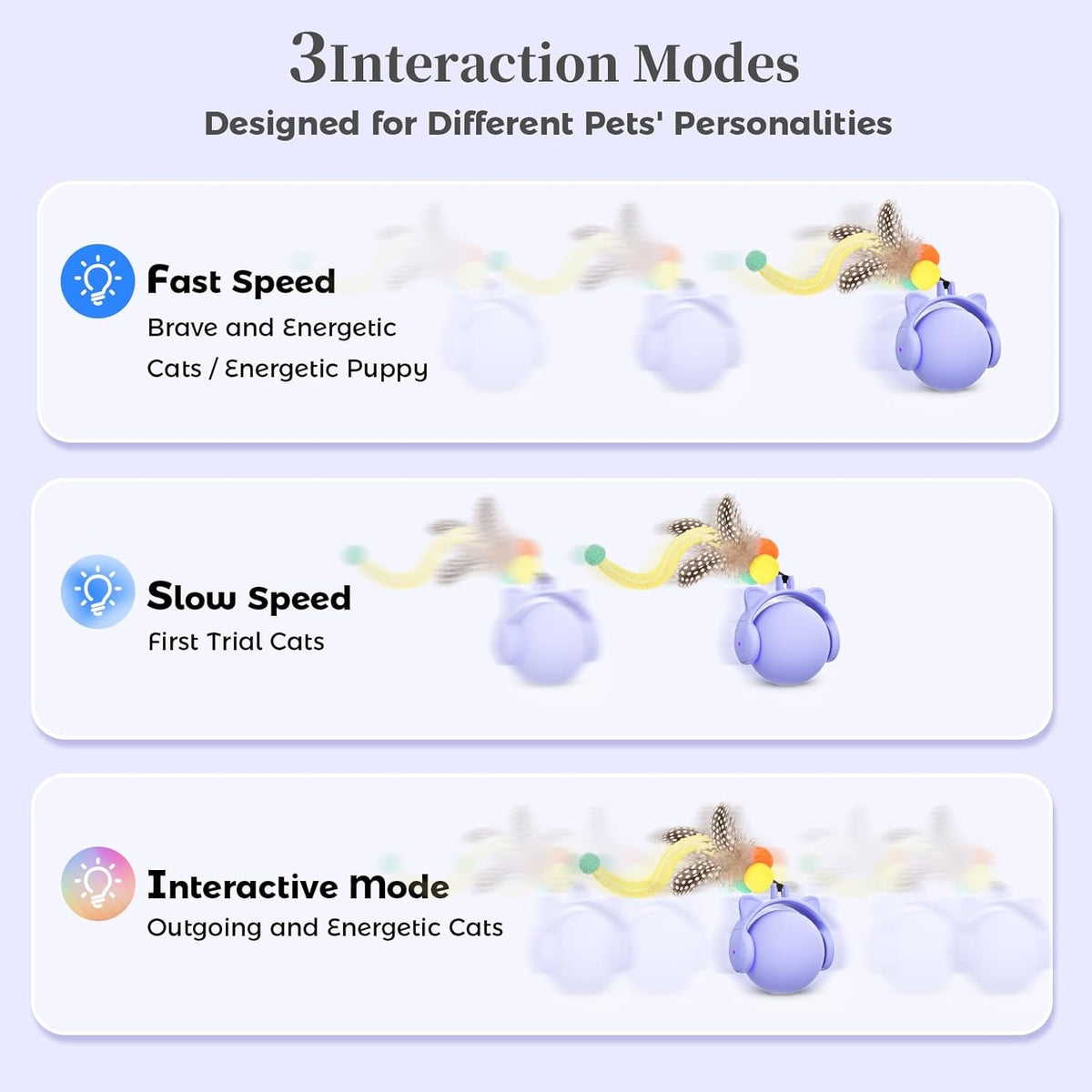 ORSDA Cat Toys for Indoor Cats, New Intelligent Voice Timing Touch Control Cats Ball, Simulate
