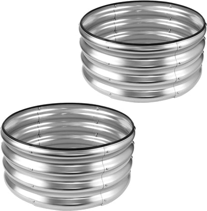 JERIA Raised Garden Bed,Galvanized Raised 2 PCS 2×2×1ft Planter Boxes Outdoor with Easy Assembly