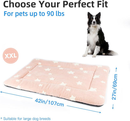 Mora Pets Dog Crate Pad Dog Kennel Bed Crate Mat for Large Dogs Washable Cute Star Pet Bed for Cage
