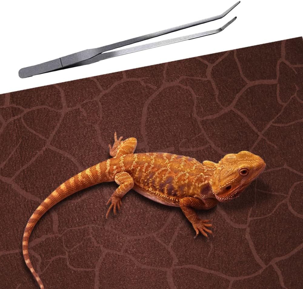 2 Pack Reptile Carpet Desert Reptile Mat & Reversible Substrate, Terrarium Liner Bedding, for