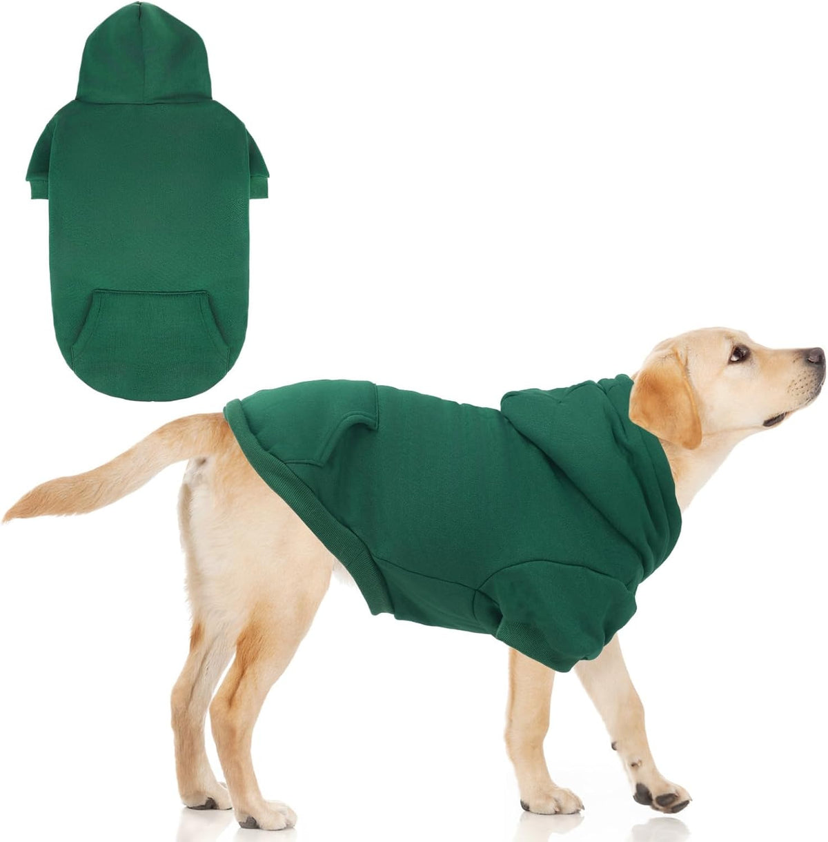 KOOLTAIL Basic Dog Hoodie - Soft & Warm Dog Hoodie Sweater with Leash Hole and Pocket, Dog Winter