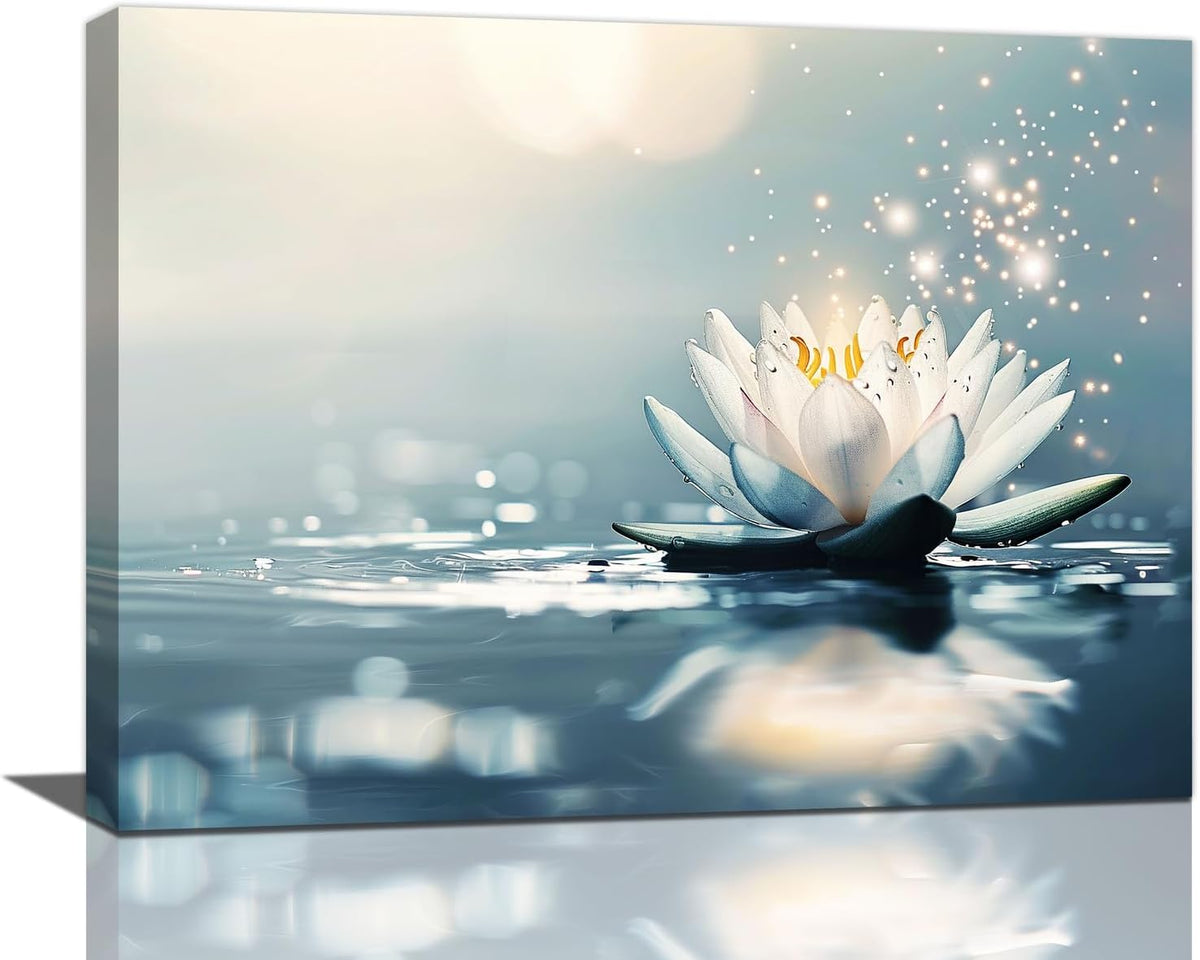 Bathroom Lotus Wall Art Floral Pictures Zen Meditation Wall Decor Yoga Spa Spiritual Canvas Print