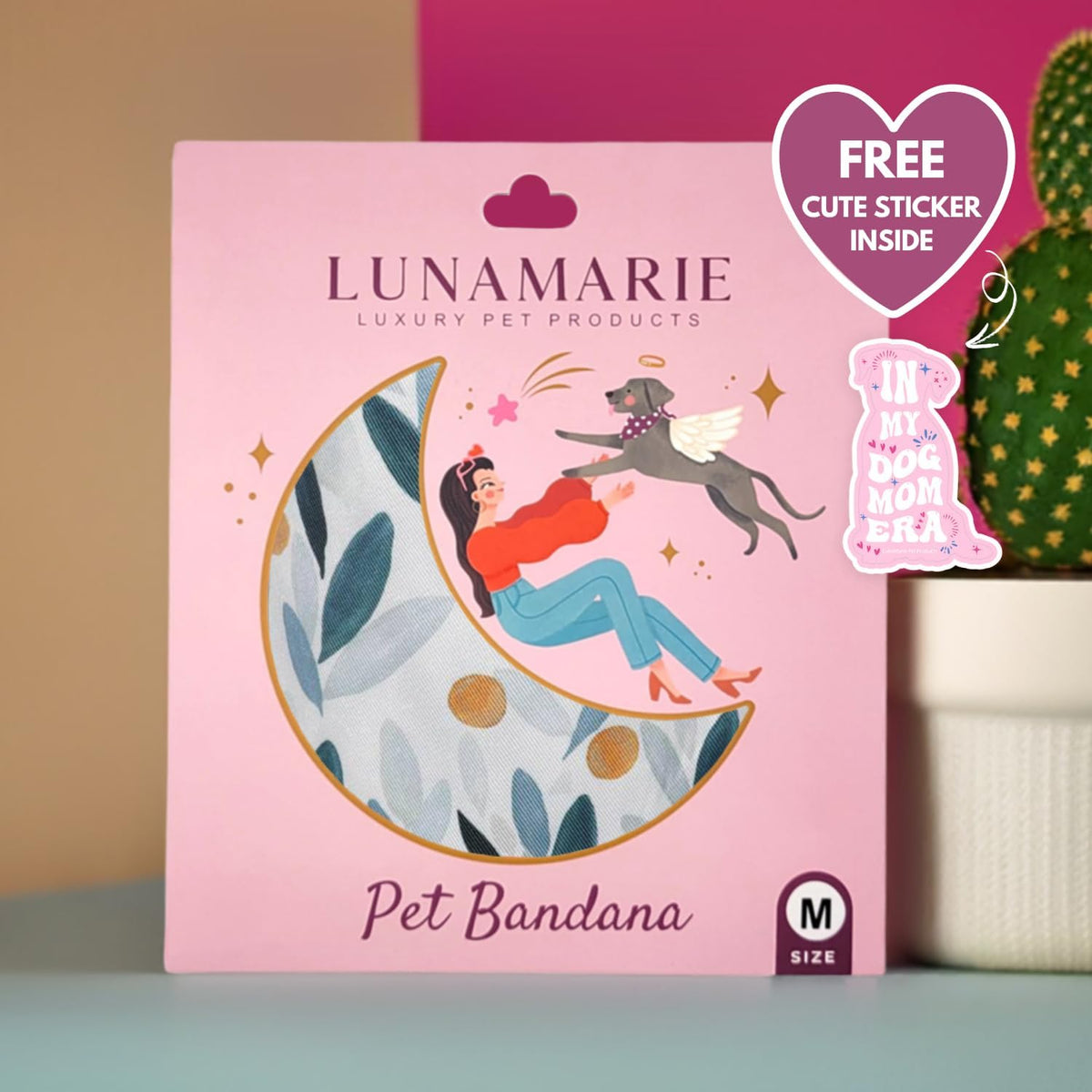 LunaMarie - Luxury Pet Birthday Bandanas -Premium & Silky Poly Fabric | 100% Handmade | Custom