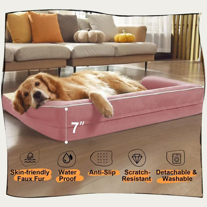 Large Dog Bed Orthopedic Washable: Beds Bolster - XL XLarge Big Dogs - Memory Foam - Ultra-Soft