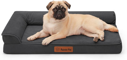 Upgraded Medium Dog Bed, 3" Memory Foam with Waterproof Liner, Chew Resistant Microsuede Cover